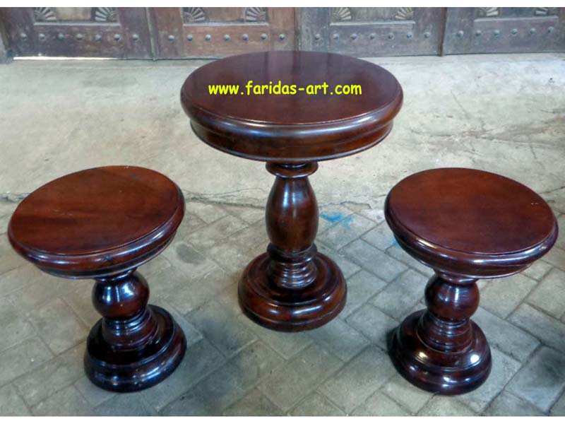 Meja Kopi Set-Bubut Polos
